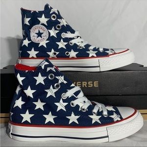 Converse CTAS HI Denim Navy White Stars Shoes New Womans